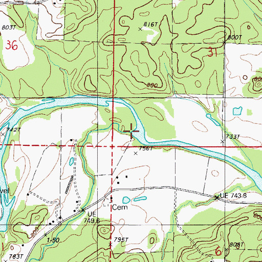 Topographic Map of Shirley Creek, AR