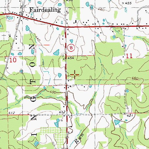 Topographic Map of Burnham School, MO