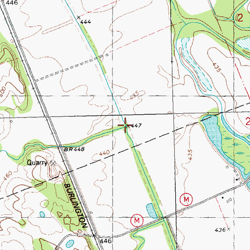 Topographic Map of Camp Creek, MO