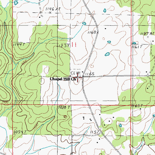 Topographic Map of Chapel Hill School, MO