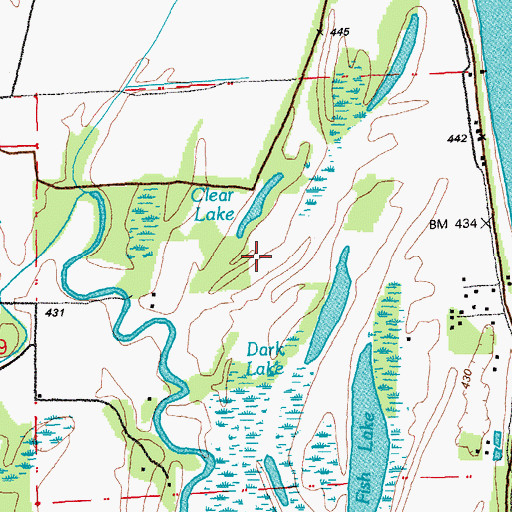 Topographic Map of Clear Lake, MO