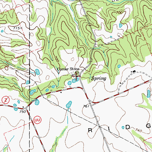Topographic Map of Corner Stone Church, MO