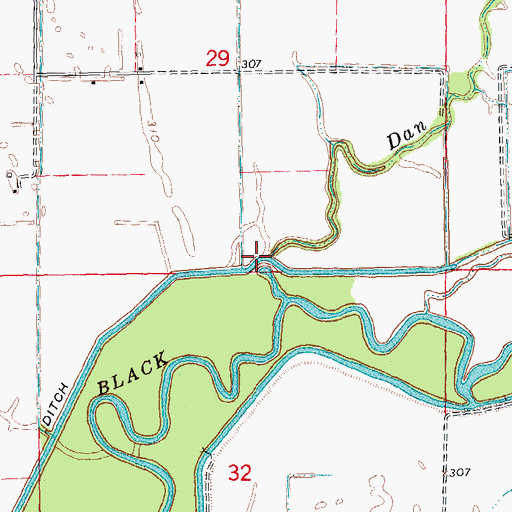 Topographic Map of Dan River, MO