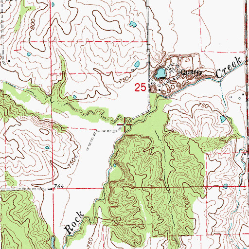 Topographic Map of Democrat Creek, MO