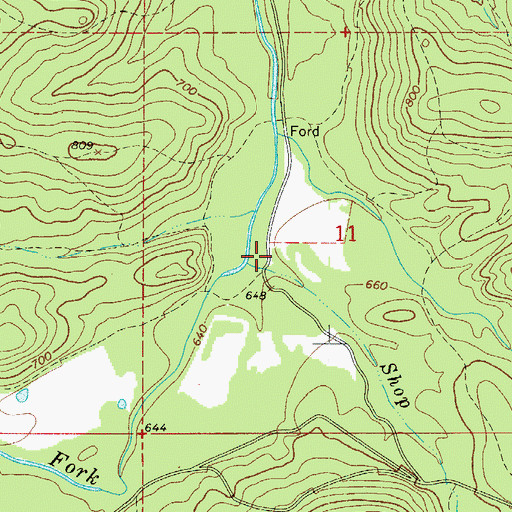 Topographic Map of Shop Branch, AR