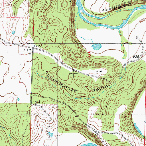 Topographic Map of Eberhart School (historical), MO