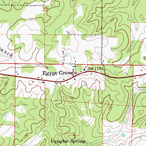 Topographic Map of Egypt Grove, MO