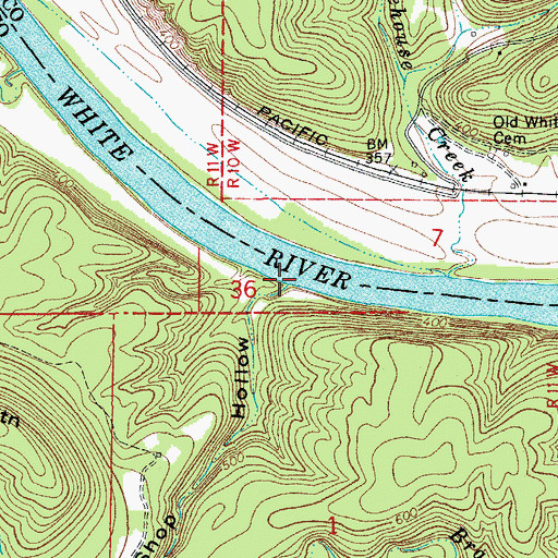 Topographic Map of Shop Hollow, AR