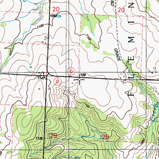 Topographic Map of Fairview School, MO