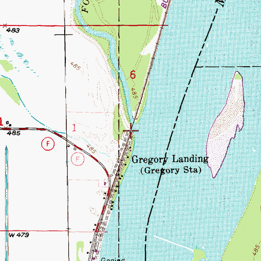 Topographic Map of Fox River, MO