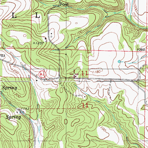 Topographic Map of Freeport School, MO