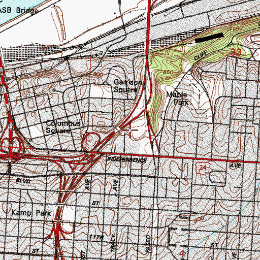 Topographic Map of Garrison School, MO