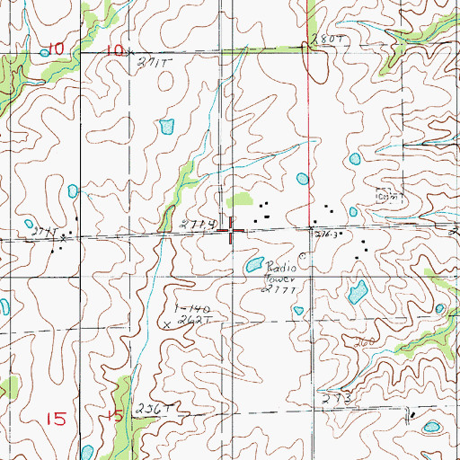 Topographic Map of Grantsville School (historical), MO