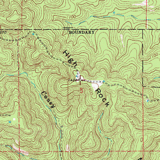 Topographic Map of High Rock Mountain, MO