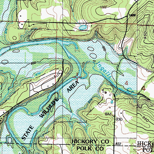 Topographic Map of Ingalls Creek, MO