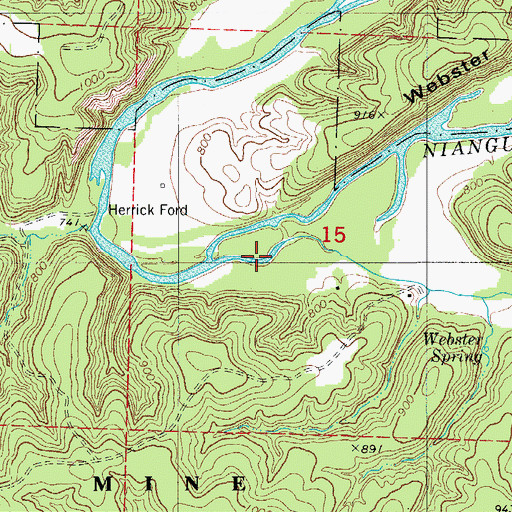 Topographic Map of Jakes Creek, MO