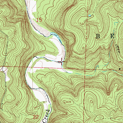 Topographic Map of Short Creek, AR