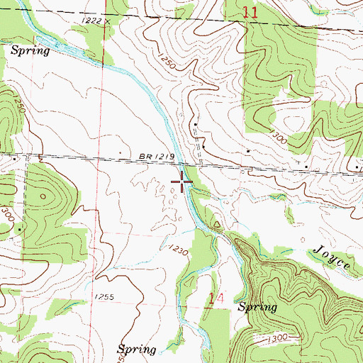 Topographic Map of Joyce Creek, MO