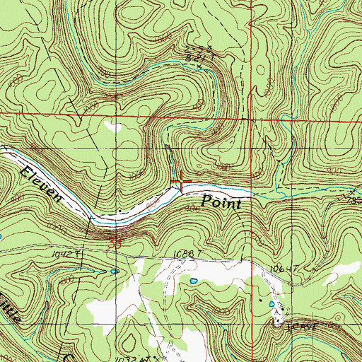 Topographic Map of Kenaga Hollow, MO