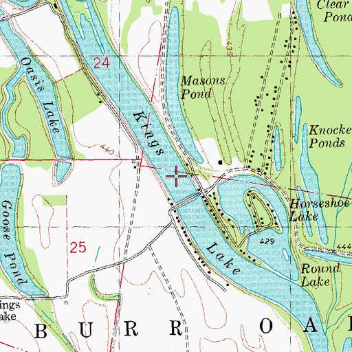 Topographic Map of Kings Lake, MO