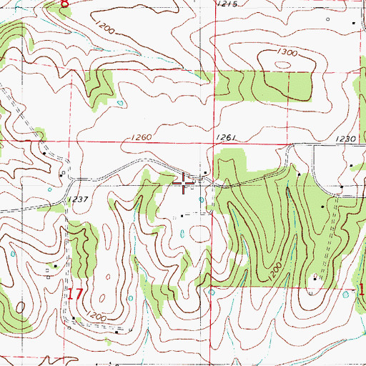 Topographic Map of Lakley School, MO