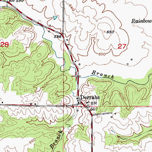 Topographic Map of Leg Branch, MO