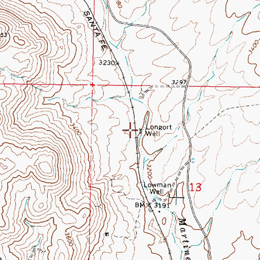 Topographic Map of Longort Well, AZ