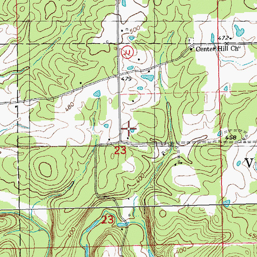 Topographic Map of Logan Creek School, MO