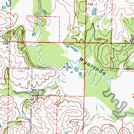 Topographic Map of Morgan Branch, MO