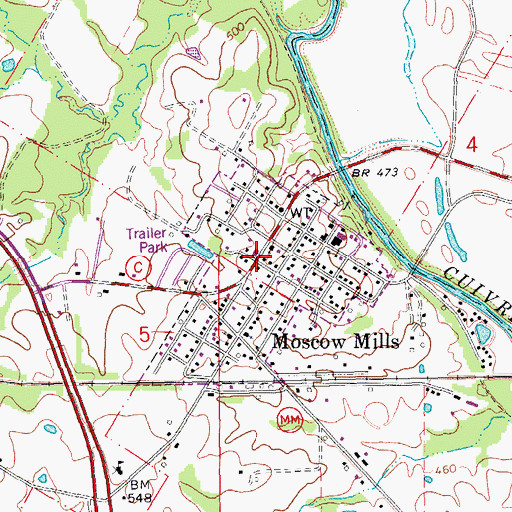 Topographic Map of Moscow Mills, MO