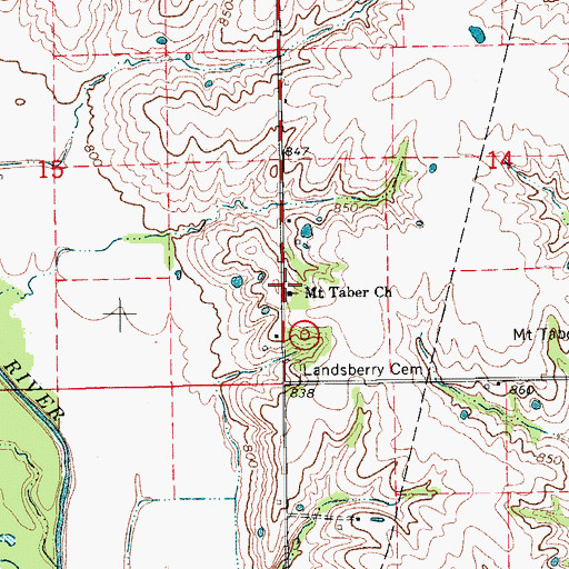 Topographic Map of Mount Taber Church, MO