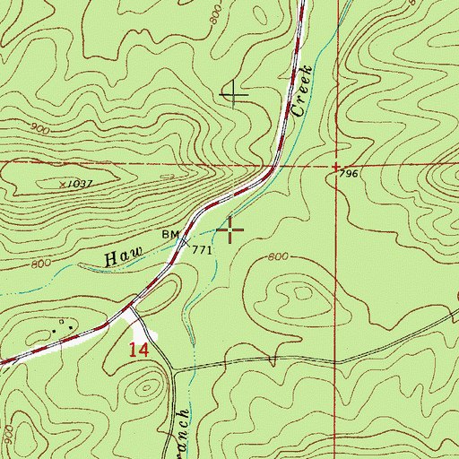 Topographic Map of Shut-in Branch, AR