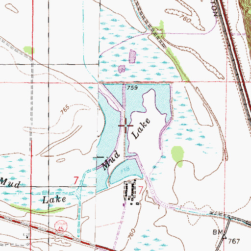 Topographic Map of Mud Lake, MO