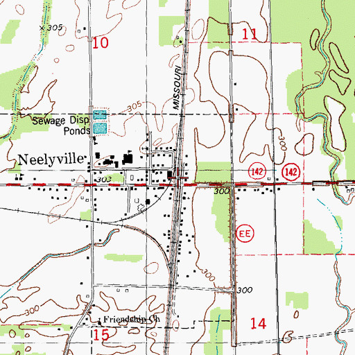 Topographic Map of Neelyville, MO