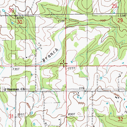 Topographic Map of Norman School (historical), MO