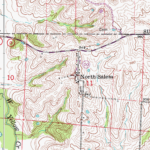 Topographic Map of North Salem, MO