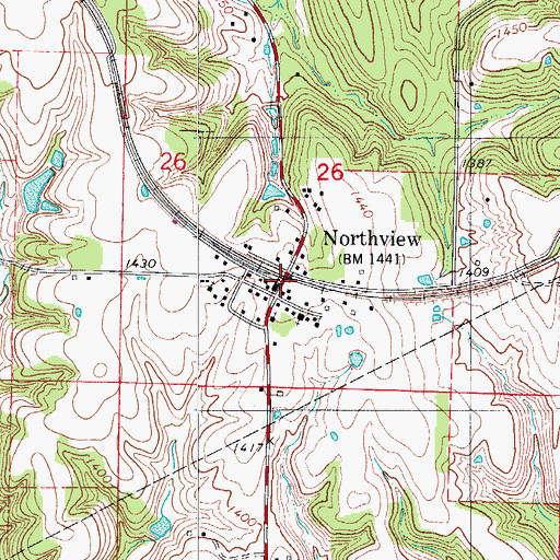 Topographic Map of Northview, MO