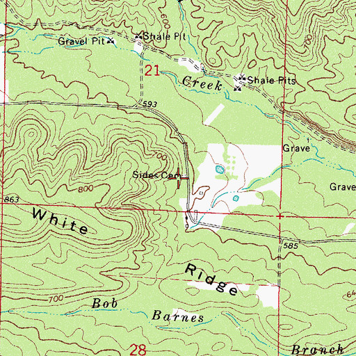 Topographic Map of Sides Cemetery, AR