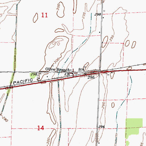 Topographic Map of Olive Branch Church, MO