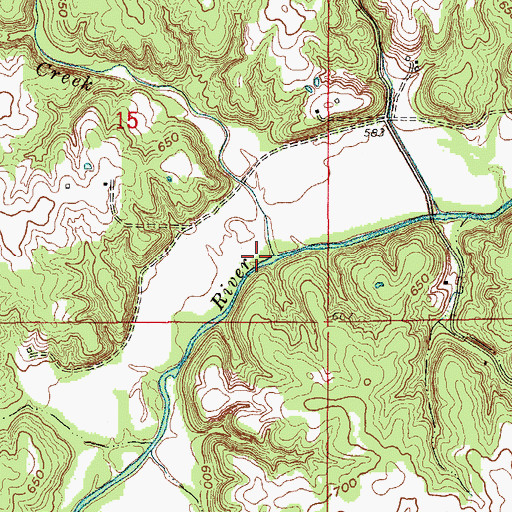 Topographic Map of Pee Dee Creek, MO