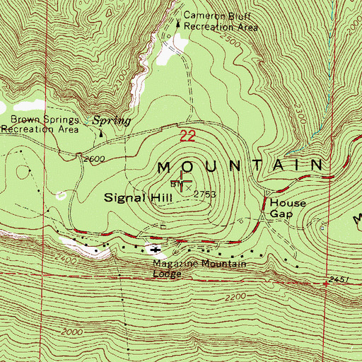 Topographic Map of Signal Hill, AR