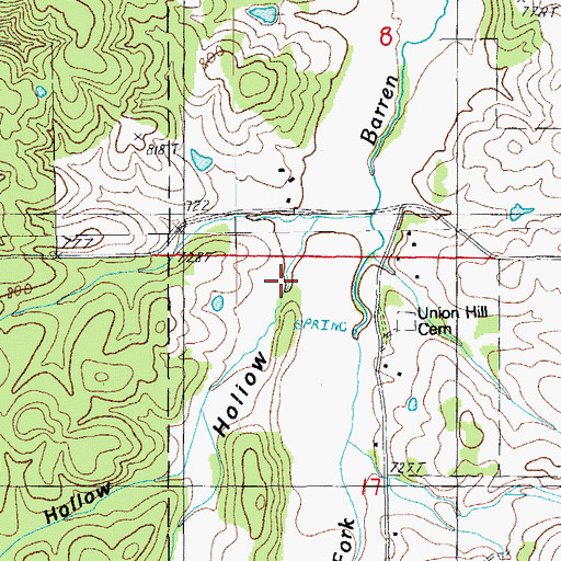 Topographic Map of Pine Hill Hollow, MO