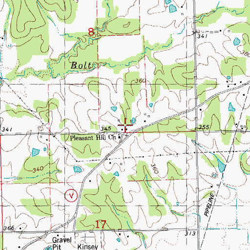 Topographic Map of Pleasant Hill School (historical), MO