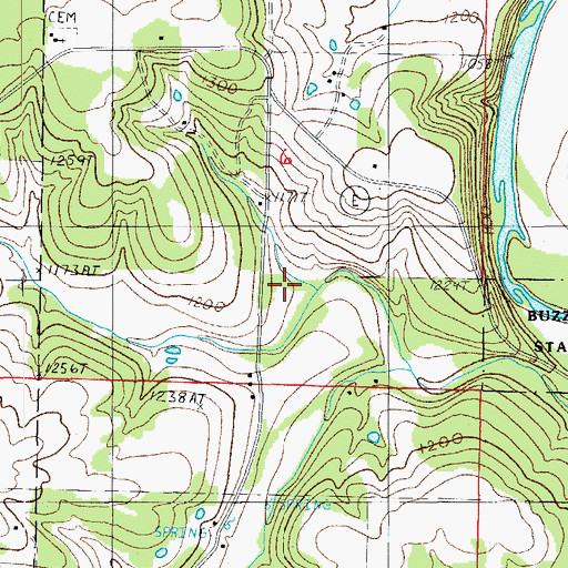 Topographic Map of Pleasant Valley School (historical), MO