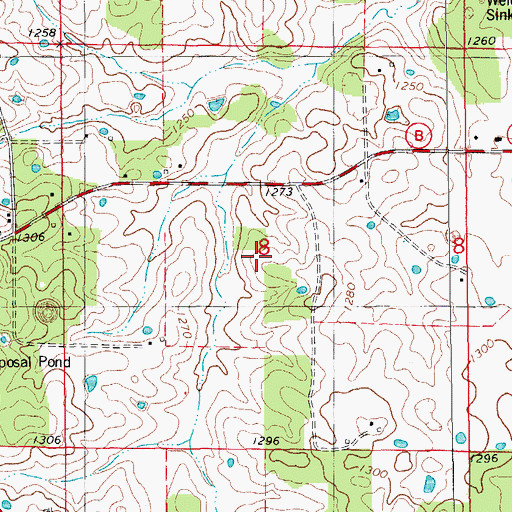 Topographic Map of Pleasant View School (historical), MO