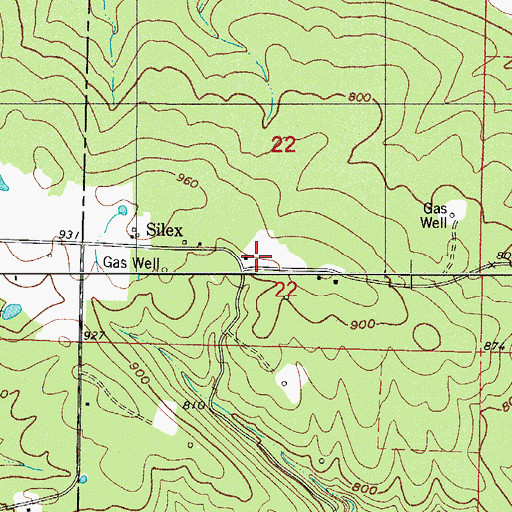 Topographic Map of Silex, AR