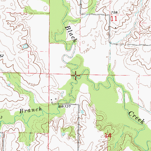 Topographic Map of Pollard Branch, MO