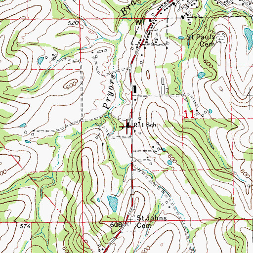 Topographic Map of R-1 School, MO