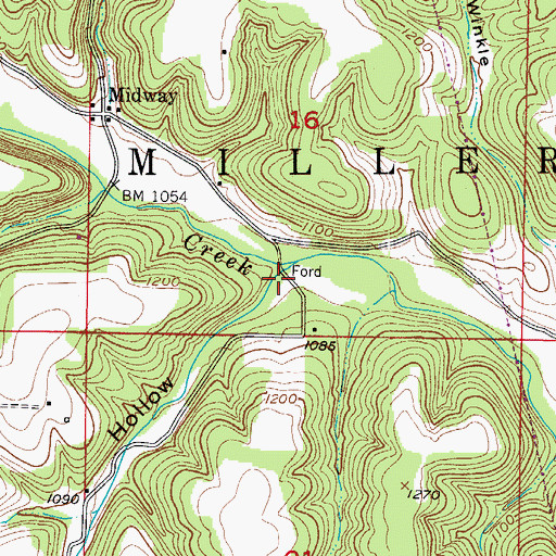 Topographic Map of Rockhouse Hollow, MO