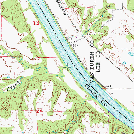Topographic Map of Rollins Creek, MO
